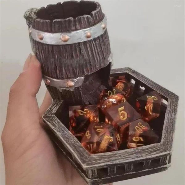 Figurines Figurines Verre Verre Dice Tower Cadeau pour DND Game Table Top Rolling Crafts Creative Ornement