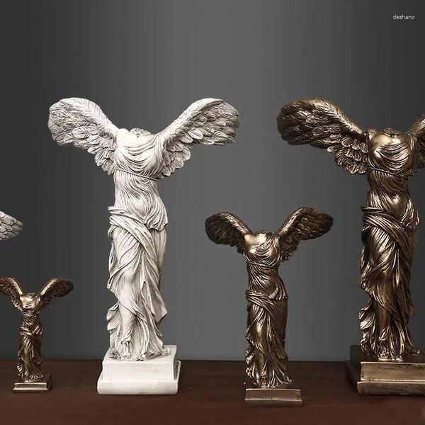 Figurines décoratives déesse de la victoire ailée, Statue grecque rétro, objet de bureau, accessoires de décoration de salon, étagère intérieure