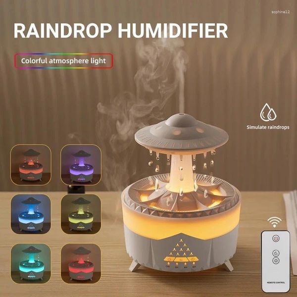 Figuras decorativas El humidificador de invierno simula las gotas de lluvia luces coloridas Control remoto Máquina de cronometraje de spray grande