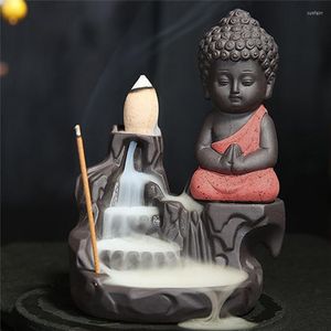 Decoratieve beeldjes met 1 kleine volkser monnik Creative Home Decoration Buddha Inwierse houder achterstroom brander gebruik in theehuis