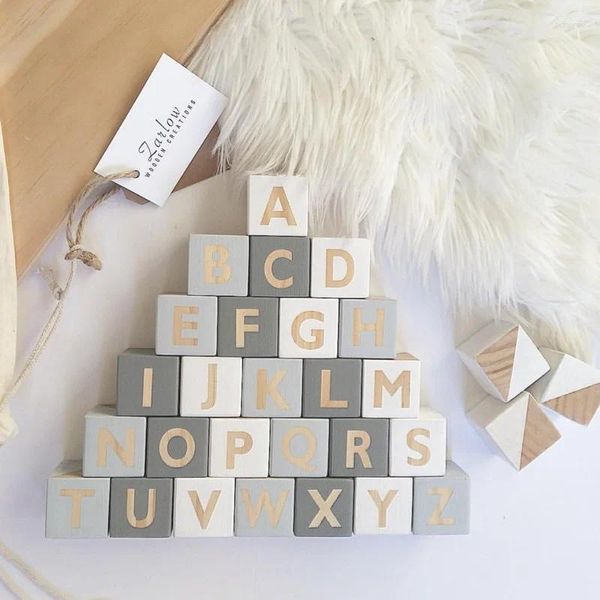 Figuras decorativas Números de letras de madera Decoración Decoración DIY Alphabet Craft para boda Baby Education Toy Born Garsake Gift Po Shoot