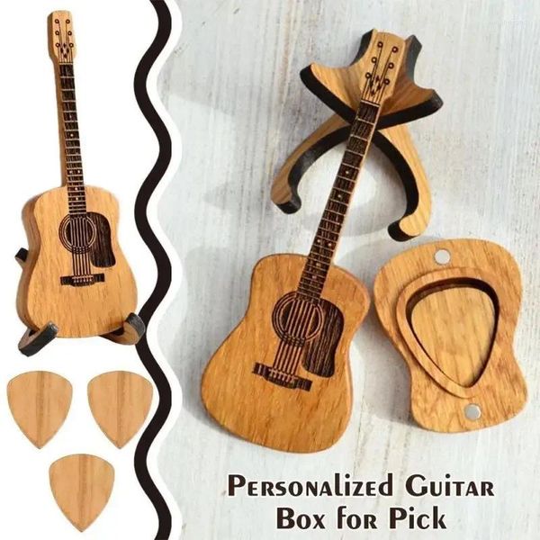 Figurines décoratives Boîte de choix de guitare acoustique en bois