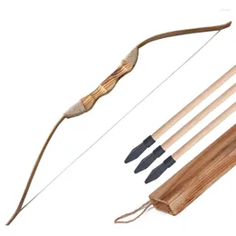 Figurines décoratines Bow et flèches en bois ensemble pour les débutants pour enfants avec 3 flèches en toute sécurité adolescent arc arc de tir à l'arc