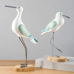 Figurines décoratives Bureau en bois Seagull miniature jardin de mer d'oiseau de mer