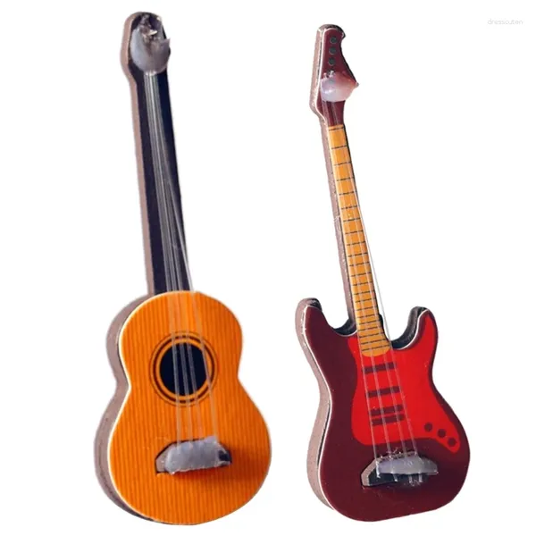 Figurines décoratives en bois, guitare électrique/classique, modèle d'instrument, jouet, cadeau pour enfants