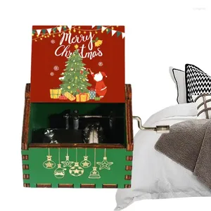 Decoratieve beeldjes houten hand crank Music Box Merry Christmas thema Vintage Halloween verjaardagscadeau