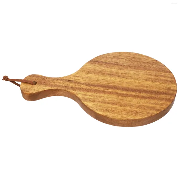 Figuritas decorativas, bandeja de madera para Pizza, bandeja para servir madera, tablas para queso y embutidos, tabla de cortar con mango para