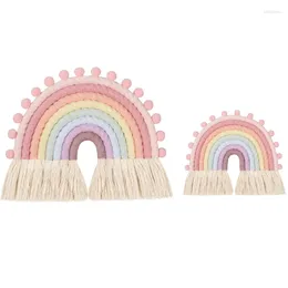 Figurines décoratines Mur arc-en-ciel tissé Supplies de fête suspendue pour bébé chambre de classe de chambre de chambre à maisons cadeaux