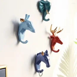 Figurines décoratives Wshyufei Nordic Animal Head Resin Crochets Clés Hormez Hook Horse Mur Maison de maison Strongée