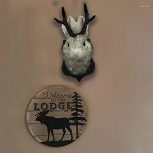 Decoratieve beeldjes xams muur gemonteerd nephoofd Jackalope decor hars hangend ornament houten gewei voor huis woonkamer