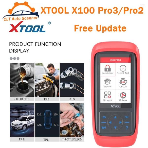 Figuritas decorativas XTOOL X100 Pro3 Pro2 OBD2 Programador de llave de coche Lector de código OBDII completo EOBD Herramienta de diagnóstico Multi-idioma Actualización gratuita OBD