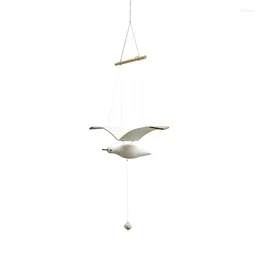 Figuras decorativas Ybox Wood Flying Bird Hangling Gaviota Home Garden Arts Crafts encantadores con alas