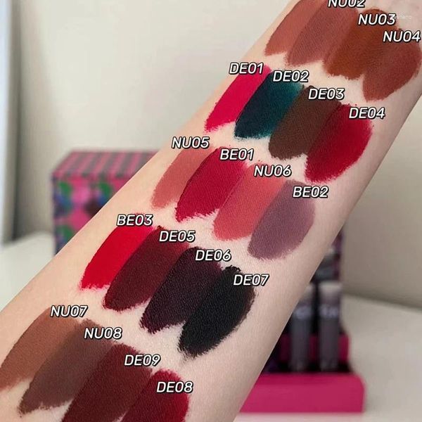 Figuras decorativas Yhl Dune Wanhua espejo lápiz labial DE05 paloma sangre rojo melocotón corazón madera crema labial base