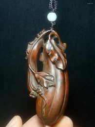 Decoratieve beeldjes YIZHU CULTUER ART H 9,2 CM Oud Japans Buxus Handgesneden Handdoek Kalebas Meloen Netsuke Tafeldecoratie Cadeau