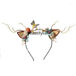 Figurines décoratives yj mori Style Antlers Bands à cheveux Band de fleur Bouge-bande de bandeau accessoires à cheveux en épingle à cheveux