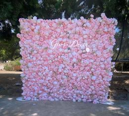 Panneau de fleurs décoratif pour mur de fleurs Fleurs de soie artificielle pour le décor de mur de mariage d'anniversaire Baby Shower Party Backdrop8146483