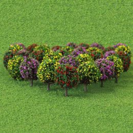 Decoratieve bloemen 1: 100 schaal 30 stks bloembomen model lay -out tuin park landschap landschap kunstmatige miniatuurboom