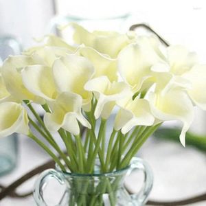 Fleurs décoratives 1 / 10pcs Artificiel Calla Lily Flower Table Decoration Arrangement de décoration de bouquet à main