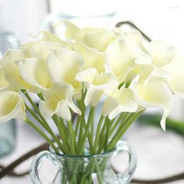 Fleurs décoratives 1 / 10pcs Artificiel Faux Calla Lily Home Decor Wedding Bridal Bouquet Table Flower Vase Arrangement