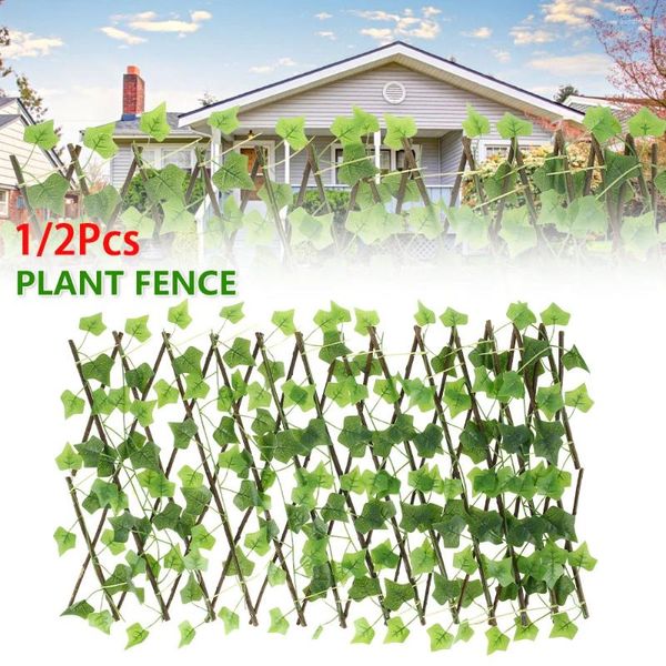 Fleurs décoratives 1 / 2pcs plante artificielle vert ivy feuille de vigne suspendue fausse plantes pour la maison décoration de jardin bricolage