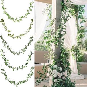 Fleurs décoratives 1,55m plante artificielle verte garland garland garland jardin mur suspendu vigne extérieur de mariage décoration bricolage fausse couronne de couronne