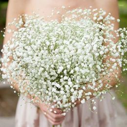 Flores decorativas 1-5pcs branco respiração artificial Gypsophila plástico para casa faça você mesmo decoração de festa de casamento flor falsa