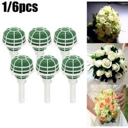 Decoratieve bloemen 1/6 stks DIY Bloemhouder Basis BRIDAL BROEMEN FOOM BOUQUET HANDGANG BREEK BRUIDE PARTY Arrangement Leveringen 18 cm