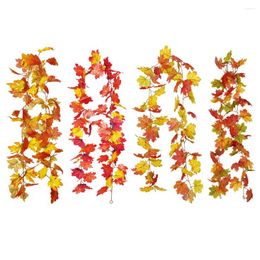 Guirlande de fleurs décoratives de 1.75m, feuilles d'automne, vigne artificielle, faux feuillage, décoration de jardin pour Thanksgiving et Halloween