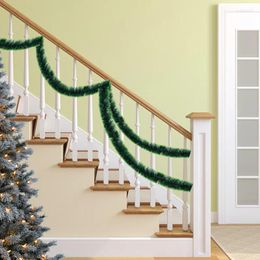 Fleurs décoratives 1,7 m de Noël de Noël artificiel suspendu ratan guirlande métallique ornement ornement de couronne d'escalier de la bannière jardin 2024 Navidad Decor