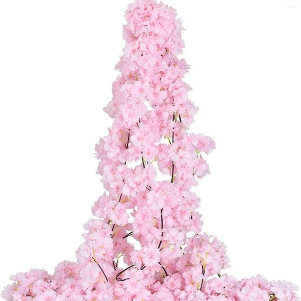 Fleurs décoratives 1,8m 135 tête en fleur de cerise artificielle roteur rotin de vigne suspendue pour le jardin à la maison décor de fête de mariage