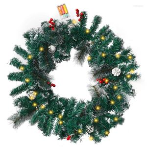 Decoratieve bloemen 1,8 m kerstslinger met lichten krans