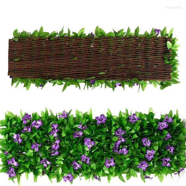 Fleurs décoratives 1.8M Faux Lierre Clôture Panneau Haies Artificielles Clôture Extensible Écran De Confidentialité Pour Balcon Patio Jardin Décor