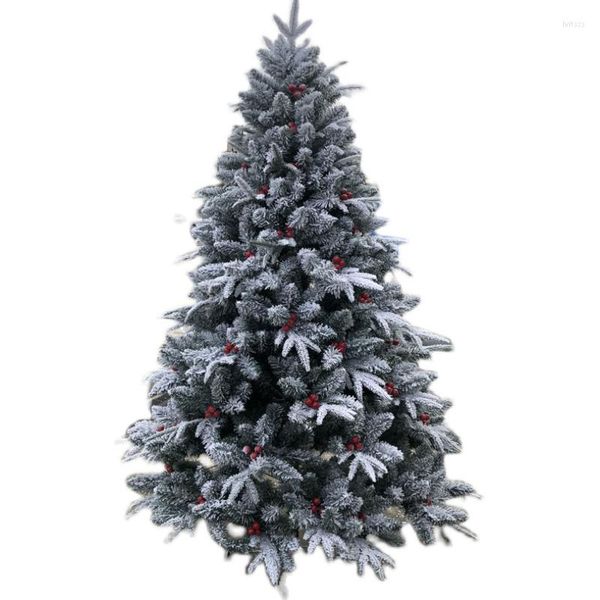 Fleurs décoratives 1.8m scène de neige ensemble d'arbre de noël Simulation aiguille de cèdre flocage 1.5m 2.1m 3m décorations