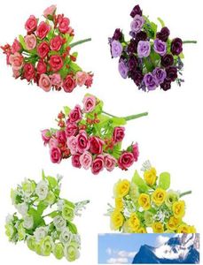 Fleurs décoratives 1 Bouquet 21 Head Artifical Fake Rose Weeding Party Home Decor Flower 4757541
