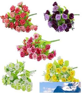 Fleurs décoratives 1 Bouquet 21 Head Artifical Fake Rose Weeding Party Home Decor Flower 4186595