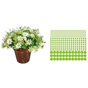 Decoratieve Bloemen 1 Boeket 28 Hoofden Kunstmatige Nep Daisy Bloem 407 Stuks Diy Glow In The Dark Muurstickers Fluorescerende Ronde Dot