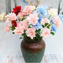 Decoratieve bloemen 1 boeket 3/4/6 koppen Rose/Daffodil Silk Flow Fall Gerbera Daisy Artificial Plastic voor DIY Wedding Home Decoratie