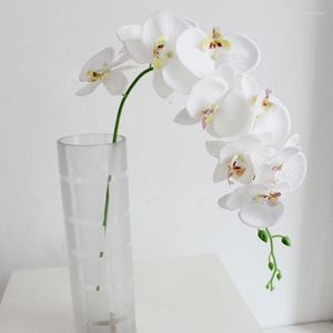 Decoratieve bloemen 1 boeket kunstmatige bloem (1 9 hoofden) vlinder orchidee Silk Wedding Party Fake Home Decor