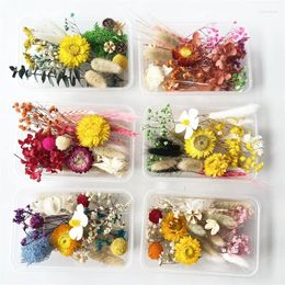 Fleurs décoratives 1 boîte bricolage de fleur séchée mousse pour la résine époxy bijoux de bijoux de bougie de mariage bracelet de la demoiselle d'honneur artisanat