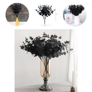 Decoratieve bloemen 1 Branch Hoogwaardige kunstmatige plant UV-Resistente Colorfast Faux Elegante Eucalyptus Bladeren Stam