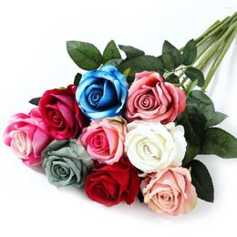 Decoratieve bloemen 1 Branch Rose Silk Artificial Flower For Table Setting Wedding Party Festival Home Decoratie Arrangementen