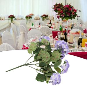 Flores decorativas 1 manojo de geranio artificial rojo rosa planta flor decoración del hogar para boda jardín tienda uso color vibrante