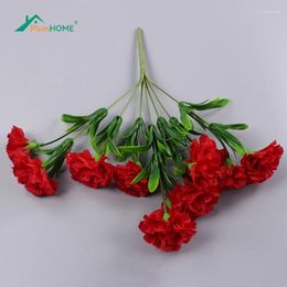 Decoratieve bloemen 1 Bunch Bouquet of Artificial Silk Flower Carnations Home Garden Decor Bridal Wedding Holding Festival Decoratie