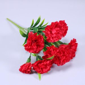 Decoratieve bloemen 1 Bunch Bouquet of Artificial Silk Flower Carnations Home Garden Decor Bridal Wedding Holding Festival Decoratie