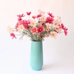 Fleurs décoratives 1 peloton fait à la main artificiel élégant bouquet de soie romantique de soie belle diy gesanghua pour les cadeaux de pique-nique