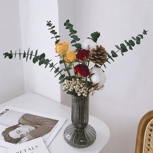 Decoratieve bloemen 1 Bunch Natural Drooged Flower Eucalyptus Bouquet Diy Home Wedding Party Decor Festival Ceremonie Flores Preservadas Rose