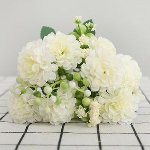 Decoratieve bloemen 1 stel kunstmatige zijdehortensia voor huizendecoratie Diy Wedding Flower Arrangement Party Supplies Po Props