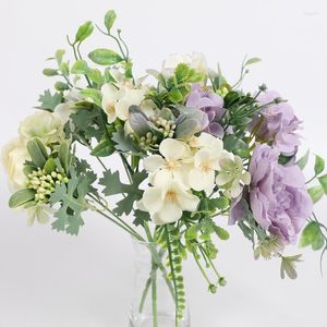 Decoratieve bloemen 1 Bunch Peony Bouquet Fake Artificial Plants Bonsai Wedding Decoratie Home Decor Holding Christmas Dining Table