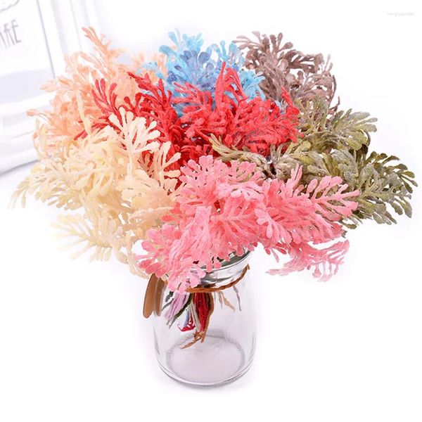 Fleurs décoratives 1 lot, décoration de noël, couronne de plantes, fleurs de mariage, faites à la main, accessoires pour boîte cadeau, artificielles