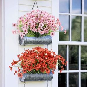 Decoratieve bloemen 1 Bundels Outdoor Artificial No Fade for Garden Porch Raam doos Hanging Basket Decoreren